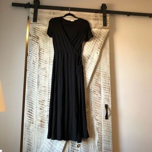 Black Wrap Maxi Dress
